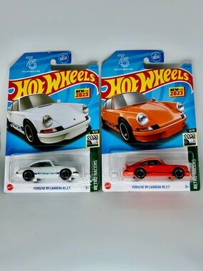 Hot Wheels Porsche Lot Of 2x -HW Retro Porsche 911 Carrera RS 2.7 Orange & White